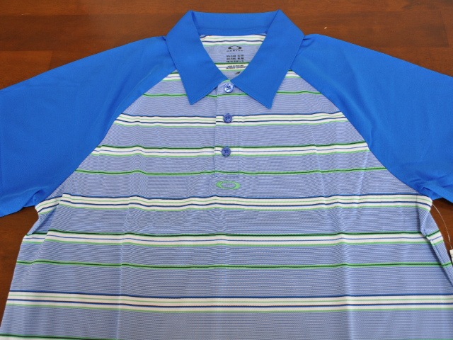 オークリー ストライプパイプポロ ブルーM OAKLEY STRIPE PIPE POLO BLUE AURA M 432245