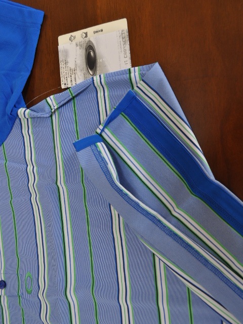 オークリー ストライプパイプポロ ブルーM OAKLEY STRIPE PIPE POLO BLUE AURA M 432245