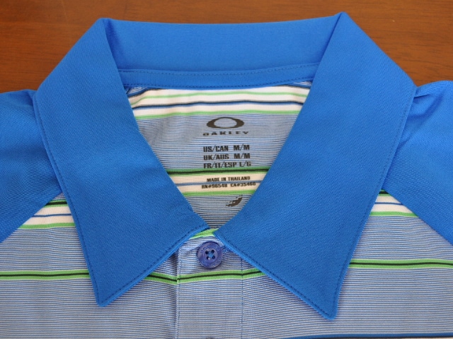 オークリー ストライプパイプポロ ブルーM OAKLEY STRIPE PIPE POLO BLUE AURA M 432245