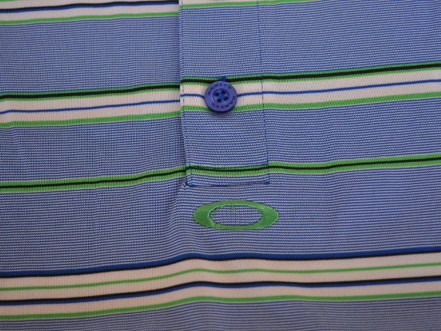 オークリー ストライプパイプポロ ブルーM OAKLEY STRIPE PIPE POLO BLUE AURA M 432245
