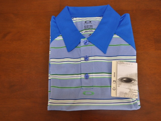 オークリー ストライプパイプポロ ブルーM OAKLEY STRIPE PIPE POLO BLUE AURA M 432245