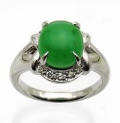 ひすい リング 翡翠 ヒスイ 2.58ct D0.70ct ミャンマーらしい 高彩度の