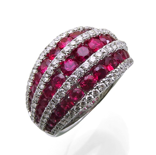 ŷ�� ��ӡ� ��� Ruby 2.65ct D0.90ct ���������� K18�ۥ磻�ȥ������ 12�� ����٤��� 7�������� ��ϲ��ʪŸ���� 5954