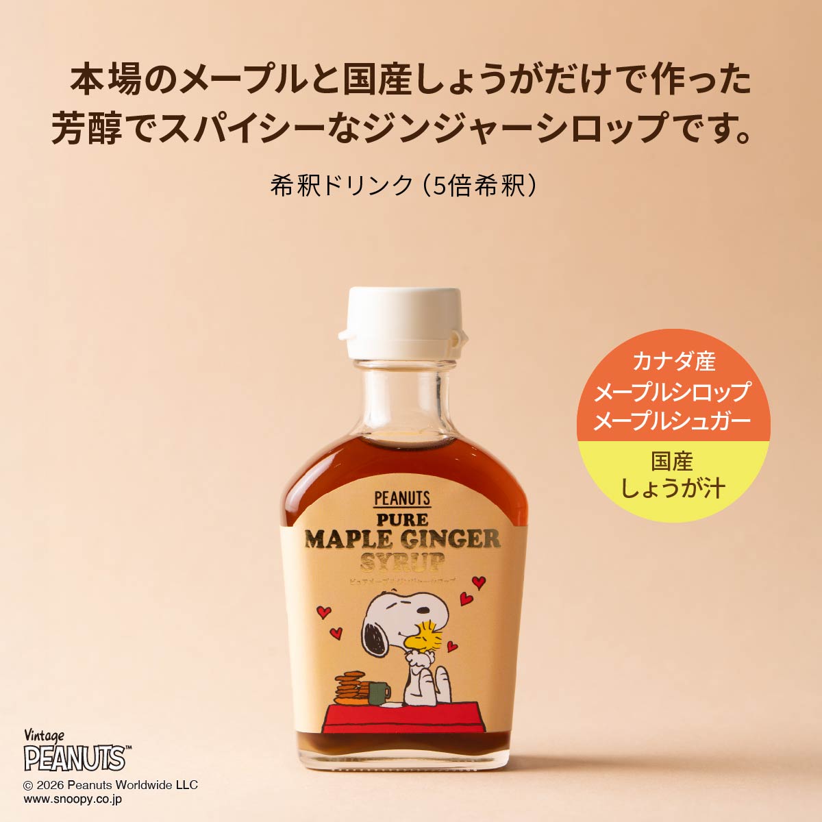 SNOOPY ピュアメープルジンジャーシロップ