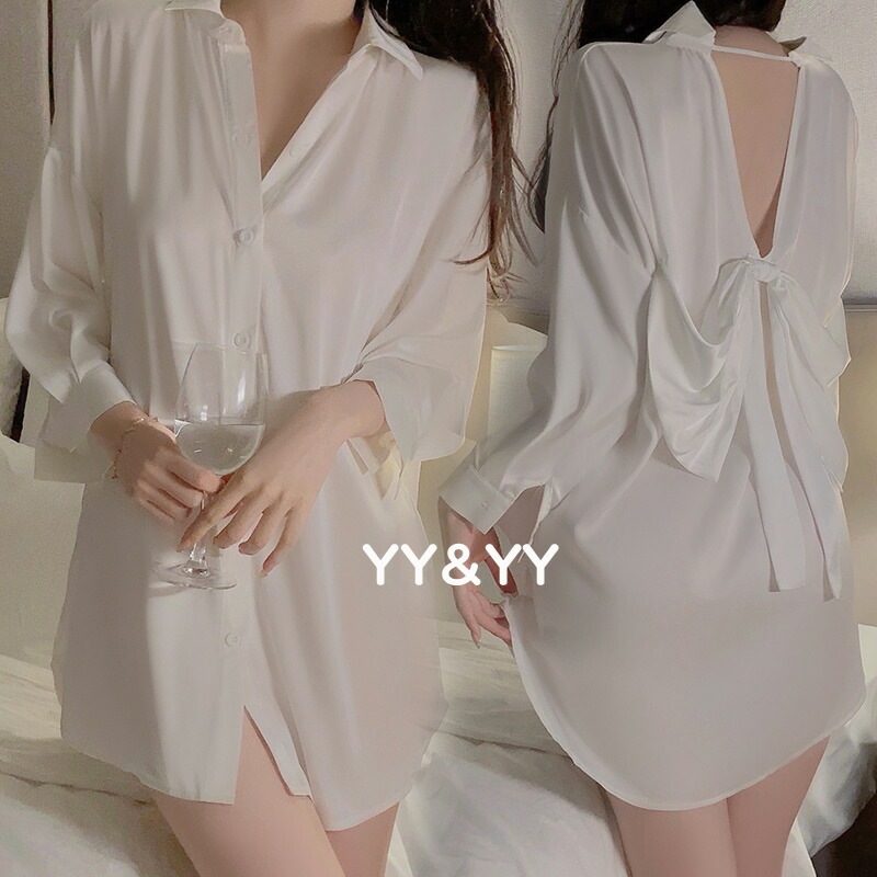 ホワイトシャツ 可愛い シャツワンピース ワンピシャツ ロング シャツ セクシーランジェリー  可愛い  ベビードール 肩見せ ロング OL セクシー ワンピース キャバドレス 高品質 下着 セクシー ランジェリー 大人 下着 可愛い