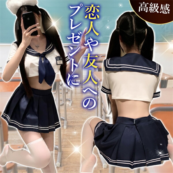 コスプレ セーラー 学生服 制服 セクシーランジェリー ミニスカート プリーツ ミニスカ 半袖 ネイビー セーラー襟 リボン コスチューム ミニ ショート丈 プリーツスカート 伸縮性 マジックテープ 透け スケスケ 過激 セクシー セパレート