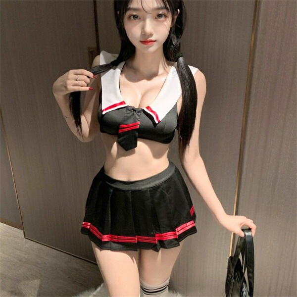 コスプレ JK セクシーランジェリー過激   セクシーランジェリー セクシー下着 エロ下着 ランジェリー セーラー服 学生服 超過激 コスチューム セット セクシー 黒 大人 ミニスカート ミニ丈 紐 リボン エロい下着  ひだ ミニ丈 プリーツ[w1410]