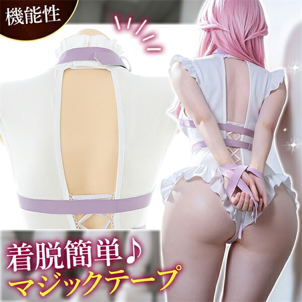 コスプレ テディ 超過激 穴あき 股割れ オープンクロッチ ベルト コスチューム セクシーランジェリー 上下一体型 エロ エロ下着 天使 エンジェル ハーネス 編み上げリボン ノースリーブ リボン 衣装 フリル レッグリング 部屋着 w1622