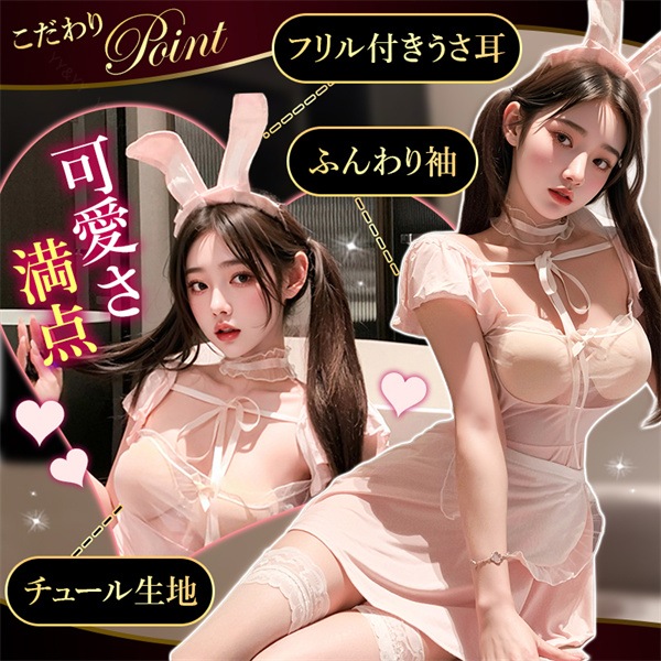 コスプレ メイド バニーガール セクシーランジェリー 超過激 メイド服 大きいサイズ XL 3L エプロン バニー フリル コスチューム リボン キュート ミニスカート ミニスカ ショーツ 下着 上下セット レディース ランジェリー カチューシャ 快適 Tバック フレア