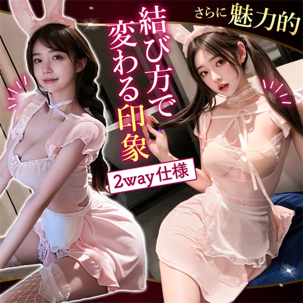 コスプレ メイド バニーガール セクシーランジェリー 超過激 メイド服 大きいサイズ XL 3L エプロン バニー フリル コスチューム リボン キュート ミニスカート ミニスカ ショーツ 下着 上下セット レディース ランジェリー カチューシャ 快適 Tバック フレア