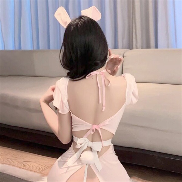 コスプレ メイド バニーガール セクシーランジェリー 超過激 メイド服 大きいサイズ XL 3L エプロン バニー フリル コスチューム リボン キュート ミニスカート ミニスカ ショーツ 下着 上下セット レディース ランジェリー カチューシャ 快適 Tバック フレア