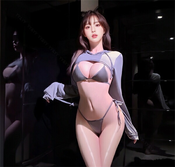 水着 ビキニ 上下セット フード トップス ショートパーカー セクシーパーカー セクシーランジェリー ホルターネック ブラ ショーツ 透け スケスケ スク水 コスプレ コスチューム 大胆 超過激 セクシー ハイレグ 下着 ルームウェア m100
