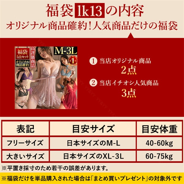福袋 2026 人気商品のみ YY&YYオリジナル商品確定 ベビードール 大きいサイズ 2026年 福袋 5点セット セクシーランジェリー ベビードール テディ レディース 大きいサイズ 福袋 セクシー ショーツ 5着セット セクシー下着 エロ下着 紐パン 上下セット 人気商品確約 XL 3L[lk13]