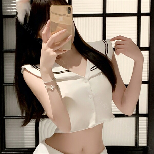  セクシーランジェリー コスプレ 上下セット 2点セット セパレート セーラー服 セーラー襟  プリーツ　スカート ミニ  ホワイト レース Tバック 谷間 デイリー 日常 ルームウェア 下着 部屋着 可愛い 高級感 色気 撮影 イベント パーティ 上品 制服