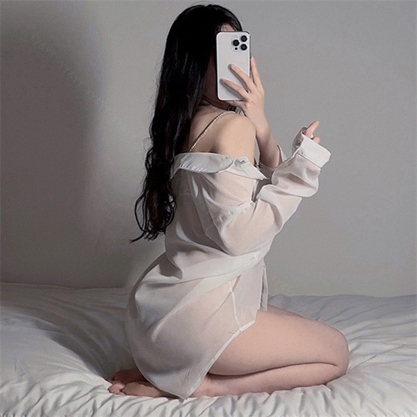 セクシーランジェリー 彼シャツ オーバーシャツ ホワイトシャツ ボーイフレンドシャツ ベビードール セクシ- ランジェリー 大きいサイズ ルームウェア スケスケ 高品質 部屋着 スリップ 寝巻き 大人 エロい下着    大人[w129]