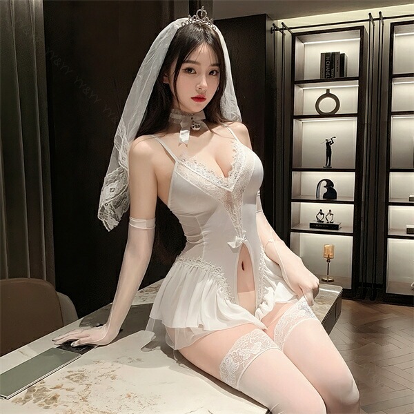 コスプレ ドレス セクシーランジェリー 穴あき テディ 超過激 透け スケスケ ミニ丈 フリル ホワイト 薄手 シアー ベール ウエディング セクシー 股割れ 谷間 チラ見せ 下着 部屋着 伸縮性 高級感 色気 エロ下着 エロ 下着 レディース