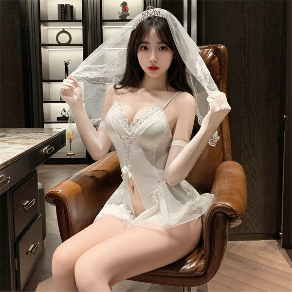 コスプレ ドレス セクシーランジェリー 穴あき テディ 超過激 透け スケスケ ミニ丈 フリル ホワイト 薄手 シアー ベール ウエディング セクシー 股割れ 谷間 チラ見せ 下着 部屋着 伸縮性 高級感 色気 エロ下着 エロ 下着 レディース