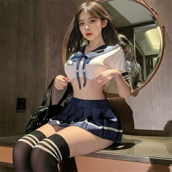 コスプレ セーラー服 学生服 セーラー 制服 セクシーランジェリー 過激 大きいサイズ XL 3L 4L コスチューム レディース 上下セット セパレート ミニ丈 ショート リボン Tバック ランジェリー 大人 ミニスカート プリーツ 下着 部屋着 快適 半袖[w1248]