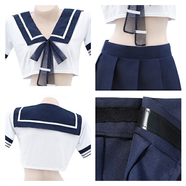 コスプレ セーラー服 学生服 セーラー 制服 セクシーランジェリー 過激 大きいサイズ XL 3L 4L コスチューム レディース 上下セット セパレート ミニ丈 ショート リボン Tバック ランジェリー 大人 ミニスカート プリーツ 下着 部屋着 快適 半袖[w1248]