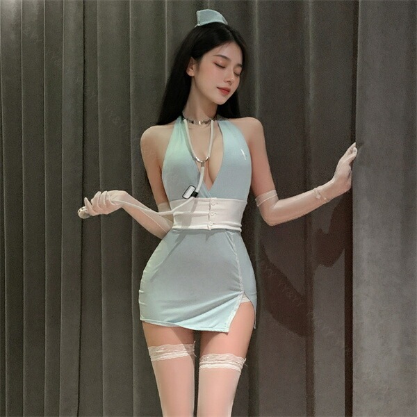 コスプレ ナース セクシーランジェリー ベビードール ワンピース ノースリーブ ミニワンピ セクシー レース リボン フリル 谷間 透け スケスケ 看護師 コスチューム 超過激 ルームウェア ランジェリー 下着 Tバック 快適 可愛い 高級感