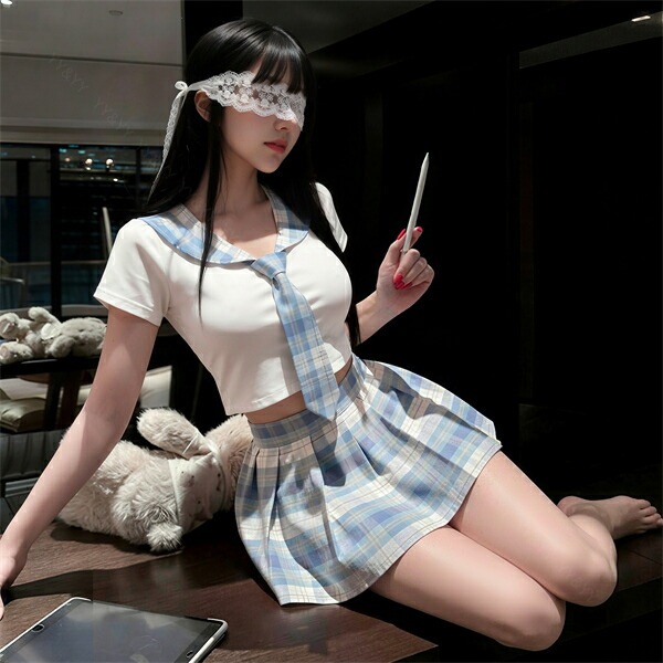 セクシー コスプレ セーラー服 セクシー コスチューム 学生服 制服 セクシー チェック柄 ゆめかわ メルヘン ネクタイ コスチューム シャツ 半袖 ミニスカート ミニスカ プリーツ セクシーランジェリー 過激 ランジェリー 下着 可愛い エロ エロ下着