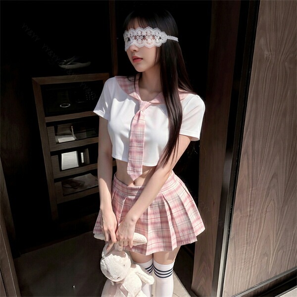 セクシー コスプレ セーラー服 セクシー コスチューム 学生服 制服 セクシー チェック柄 ゆめかわ メルヘン ネクタイ コスチューム シャツ 半袖 ミニスカート ミニスカ プリーツ セクシーランジェリー 過激 ランジェリー 下着 可愛い エロ エロ下着