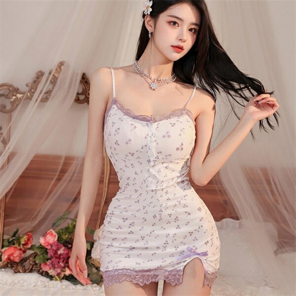 ボディコン セクシーランジェリー 大きいサイズ XL 3L 4L キャミソール キャミ 花柄 ミニスカート ワンピース ミニスカ ルームウェア 超過激 過激 セクシー 小花柄 レース ネグリジェ 部屋着 楽ちん インナー 肌着 パジャマ 寝巻 ナイトウェア[w1177]