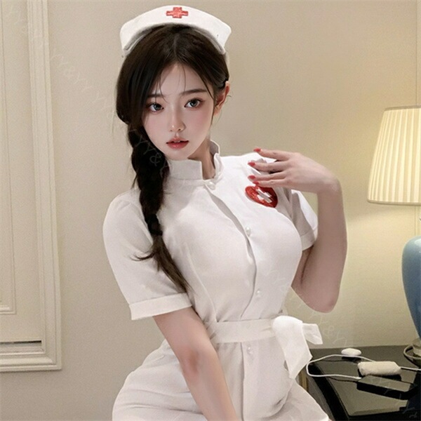 セクシーランジェリー 超過激 ナース ナースコスプレ 看護師 白 ピンク  コスチューム 清楚 コスプレ 可愛い 大人向け コスプレセット Tバック 帽子 ミニ丈  プレゼント ギフト 贈り物 イベント 撮影会