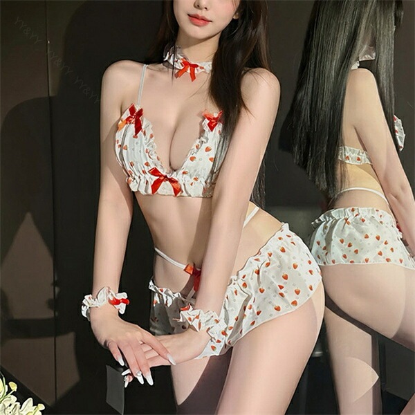 セクシーランジェリー 超過激 ブラセット 穴あき 上下セット 可愛い ピンク ショーツ ランジェリー レディース セクシー ランジェリー 下着 上下セット フリル レース ブラセット Tバック 谷間 リボン シアー ドット ハート 白 w1603