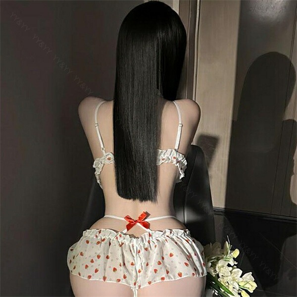 セクシーランジェリー 超過激 ブラセット 穴あき 上下セット 可愛い ピンク ショーツ ランジェリー レディース セクシー ランジェリー 下着 上下セット フリル レース ブラセット Tバック 谷間 リボン シアー ドット ハート 白 w1603