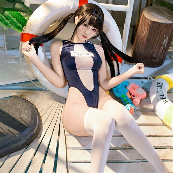 スク水 テディ 水着 大きいサイズ セクシーランジェリー コスプレ  オープン 一体型 下着 コスチューム セクシー 超過激 ポップ 無地 派手水着 下着 インナー 肌着 大人 女性 エロ下着 エロ ハイレグ XL ソックス ホック ネイビー スクール水着