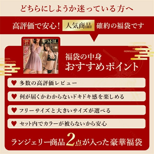 福袋 2026 セクシーランジェリー ベビードール ブラ ショーツ セクシー 下着 部屋着 キャミソール ランジェリー 大きいサイズ XL 3L お楽しみ ランダム ガチャ 2点セット 過激 Tバック コスプレ コスチューム 穴あき エロ下着