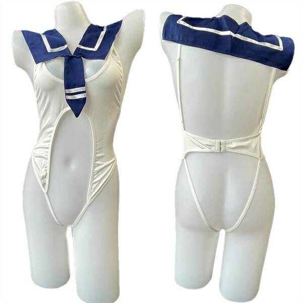 セクシーランジェリー セーラー服  セクシー 学生服 コスプレ 超過激 セクシー コスチューム テディ 上下セット セクシー ランジェリー  大人 ミニスカート プリーツ セーラー服  エロい下着  エロ エロカワ バレンタイン 白[w1249]