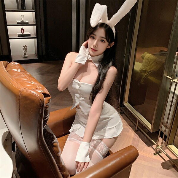 コスプレ バニーガール ウサギ セクシー コスチューム セクシー コスプレ セクシーランジェリー ノースリーブ チューブトップ うさ耳 白トップス 透け スケスケ スカート ミニスカ フリル カチューシャ 過激 ランジェリー 下着 可愛い 上品 アニマル