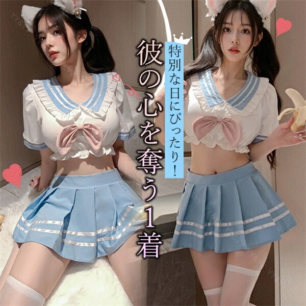 セクシーランジェリー コスプレセット コスプレ コスチュームセット JK 制服 学生コスプレ ランジェリーセット   可愛い   リボン　セーラーミニ丈 韓国系 Tバック    ルームウエア  下着  ランジェリー 大人  エロい下着[w1219]