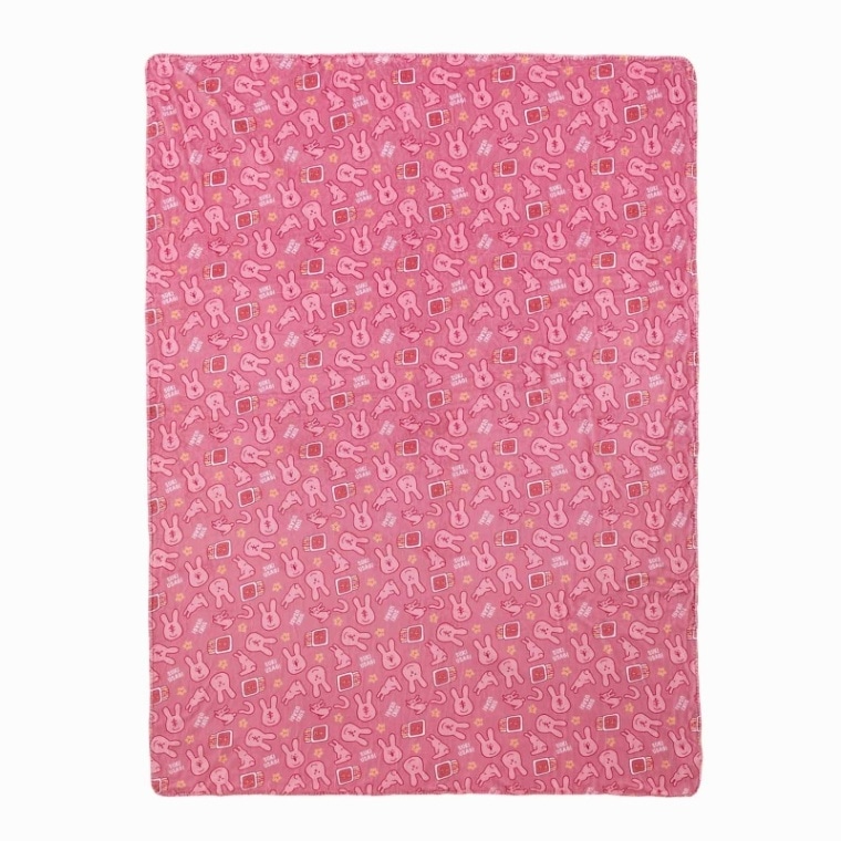 スキウサギ あったか大きめ毛布ブランケット(ピンク