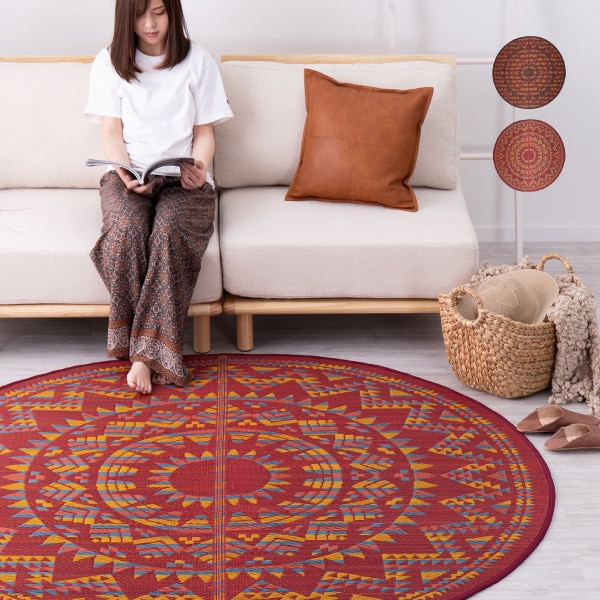 ネイティブ柄 デニムラグ カーペット ☆wtw(ダブルティー)☆ 【公式通販】