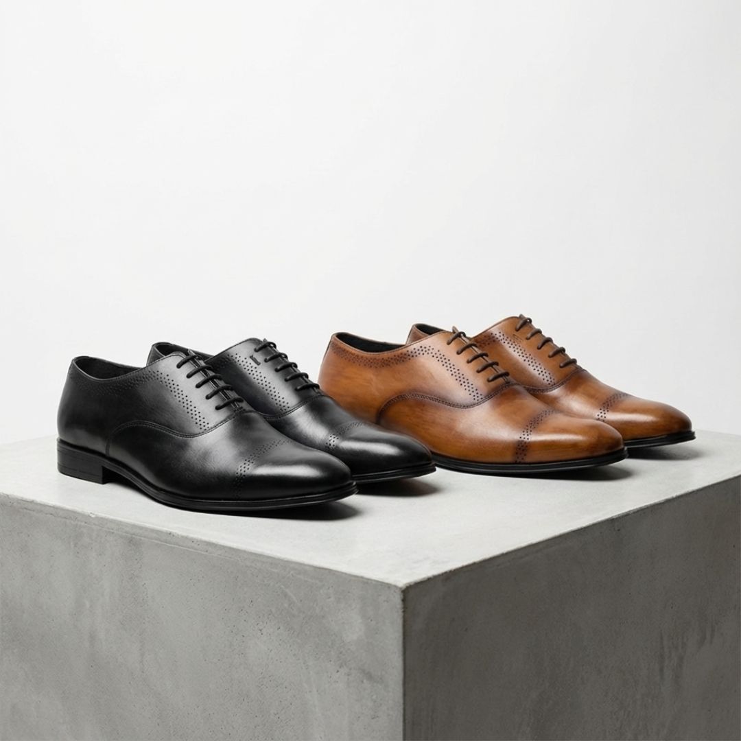 ビジネスシューズ ストレートチップ 内羽根 メンズ ブラウン 茶 本革