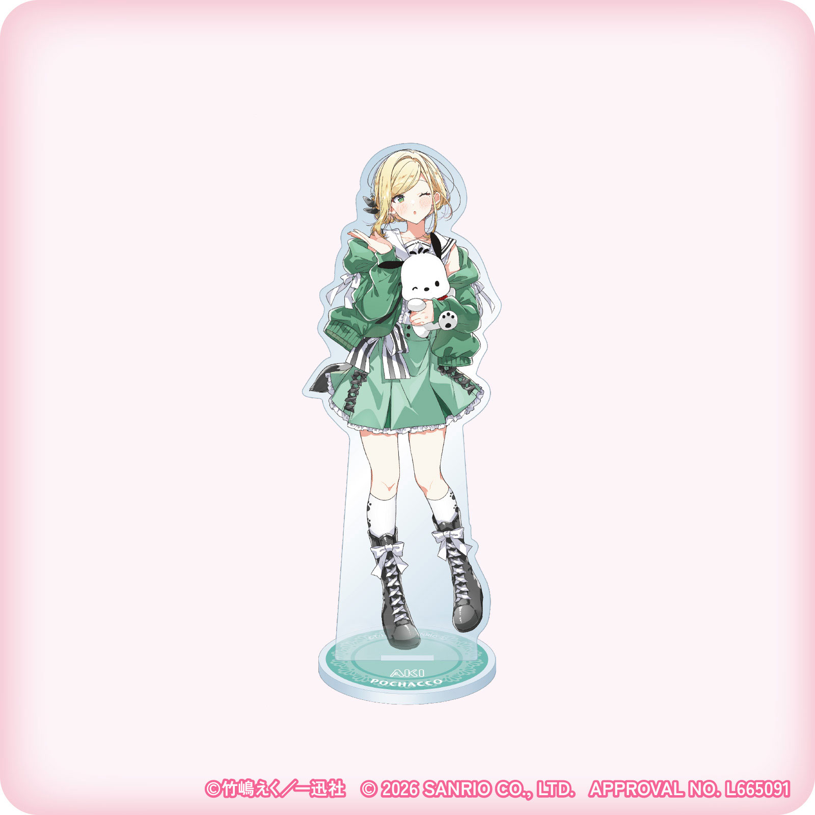 ささやくように恋を唄う×サンリオキャラクターズ アクリルスタンド（水口 亜季×ポチャッコ）