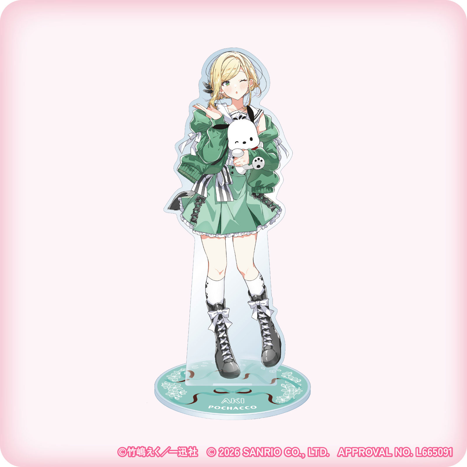 ささやくように恋を唄う×サンリオキャラクターズ BIGアクリルスタンド（水口 亜季×ポチャッコ）