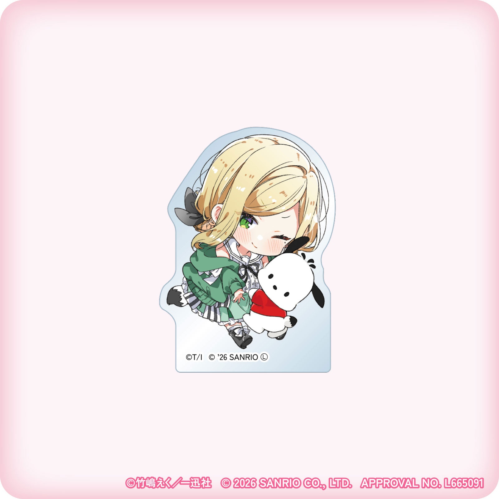 ささやくように恋を唄う×サンリオキャラクターズ ミニキャラアクリルブロック（水口 亜季×ポチャッコ）
