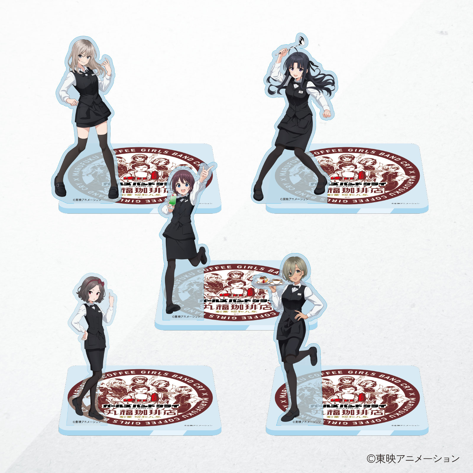 ガールズバンドクライ×丸福珈琲店　アクリルスタンドコースター　河原木桃香