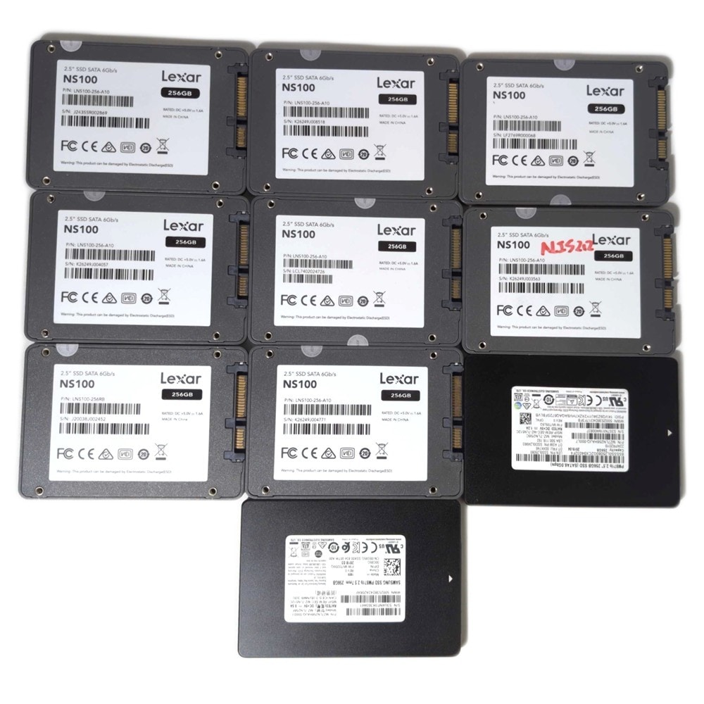 Lexar SUNEAST Samsung SSD 256GB まとめ売り フォーマット済】Lexar、SAMSUNG SATA-SSD 256GB 10台セット | 中古