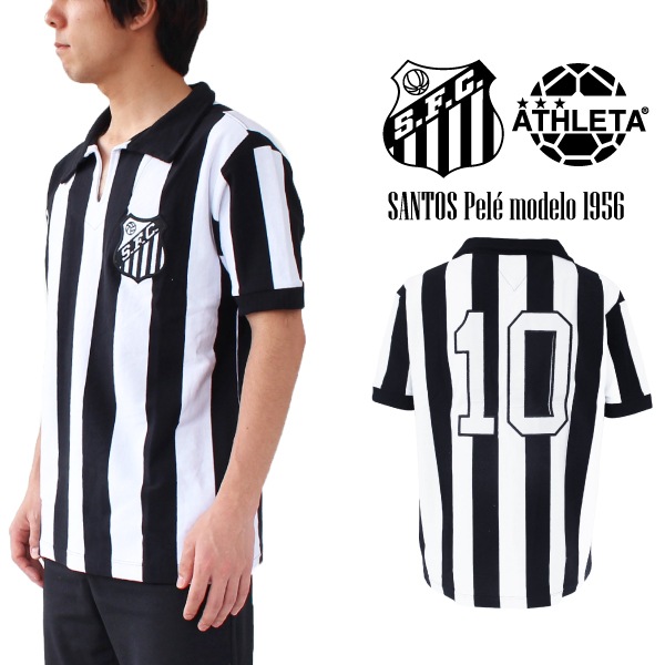 フットサル用品 サッカー用品 ユニフォーム プラクティス 通販 シャツ 半袖 Quebra 3 300円 税込 以上ご購入で送料無料 Athleta アスレタ サントスfc ペレ 半袖 復刻 レプリカ ユニフォーム シャツ Br Sfc1956