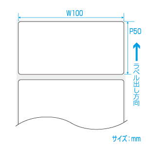 レスプリ・シータ熱転写ラベル P50×W100(2巻)＋リボン(1巻)セット