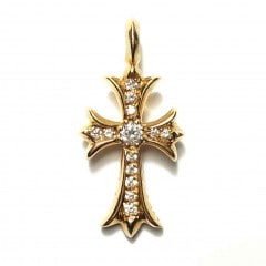 クロムハーツ CHROME HEARTS タイニーファット クロス 22k パヴェダイヤ ペンダントトップ TNY CRSF