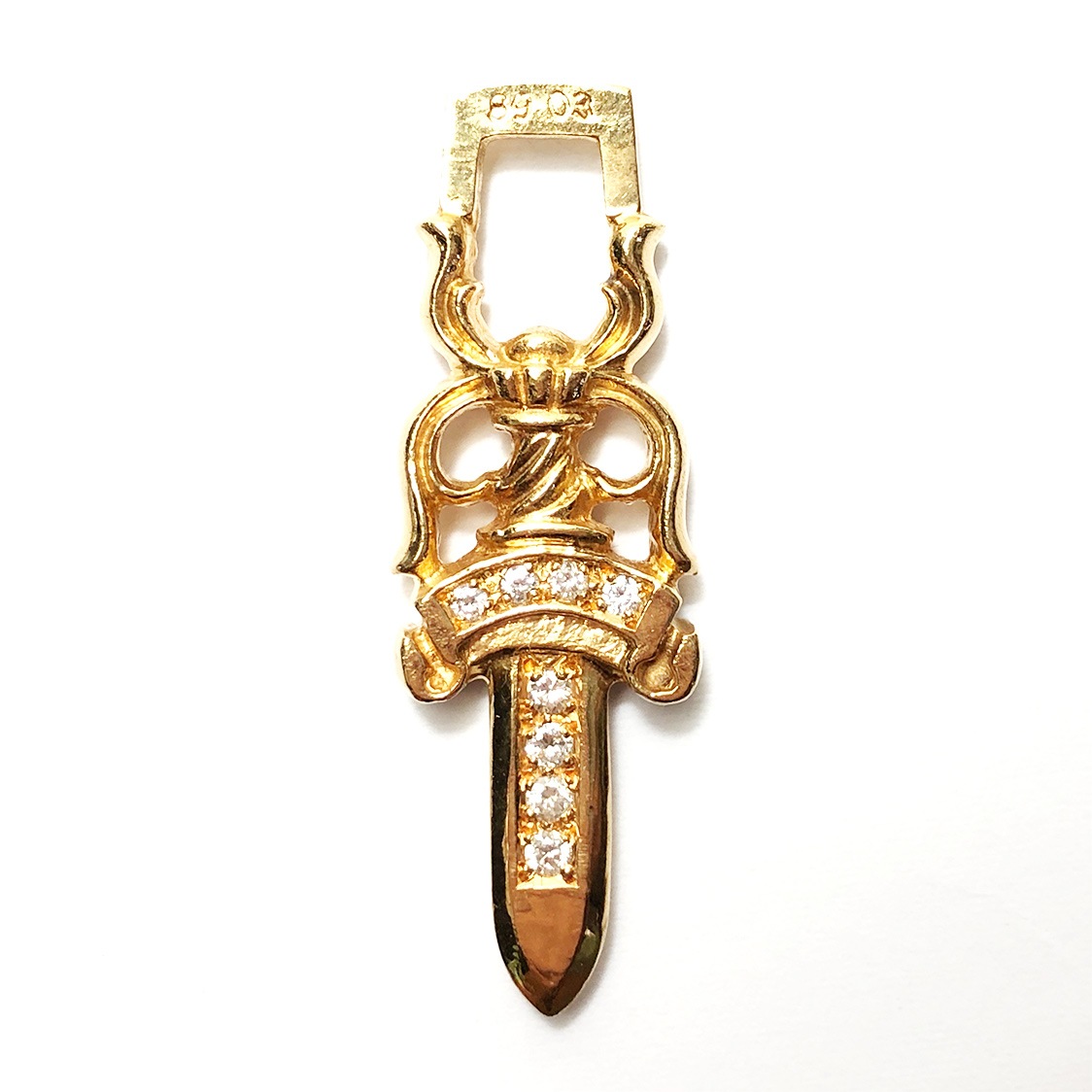 クロムハーツ CHROME HEARTS #10 ダガー ペンダント パヴェダイヤ 22k