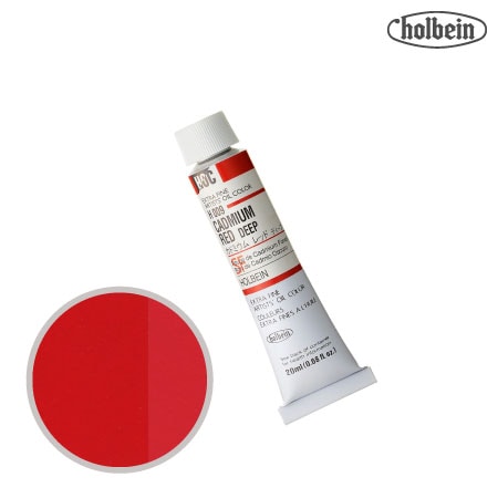 H009　油絵具６号チューブ　カドミウムレッドディープ　20ml　★★★　不透明