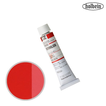 H015　油絵具６号チューブ　バーミリオン　20ml　★　不透明