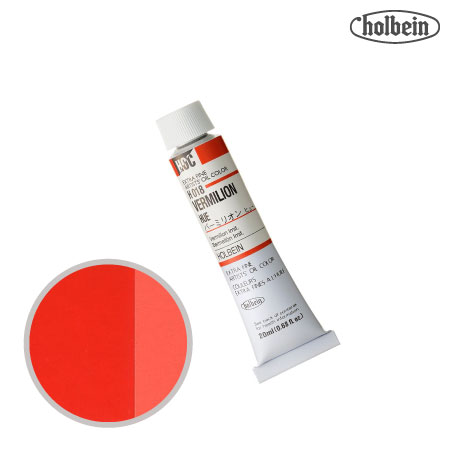 H018　油絵具６号チューブ　バーミリオンヒュー　20ml　★★★　半透明(不透明寄り)